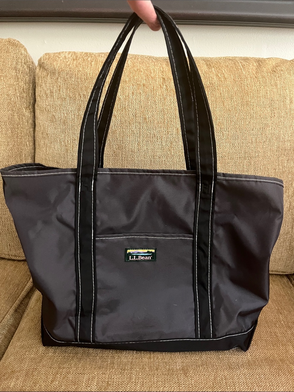 L.L. Bean Black Nylon Carryall Tote